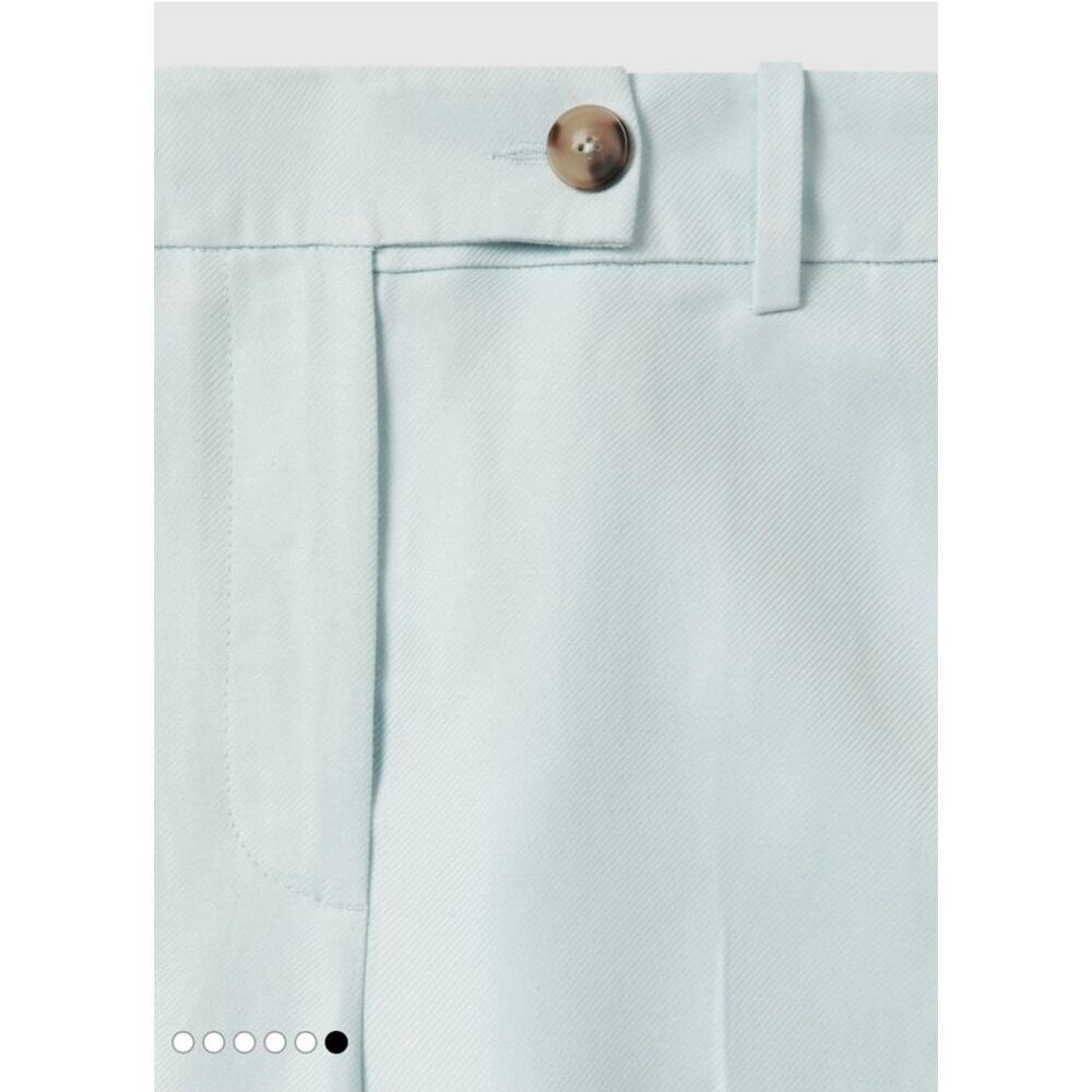 REISS Sky Blue Lori Viscose-Linen Wide Leg Suit Trousers - Picture 6 of 12
